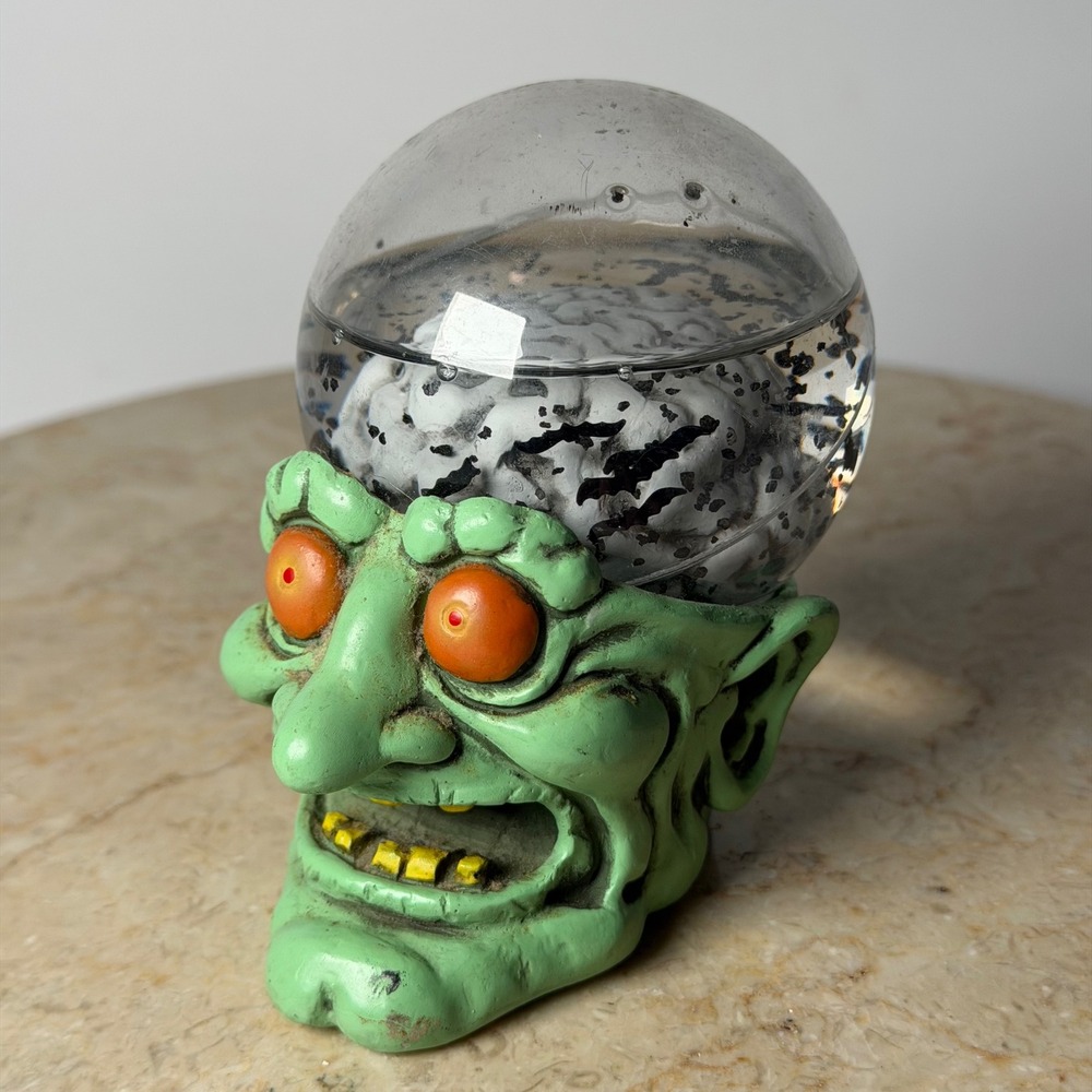 Silvestri Celebrations Monster Brain Snow Globe Green Halloween Bat Glitter